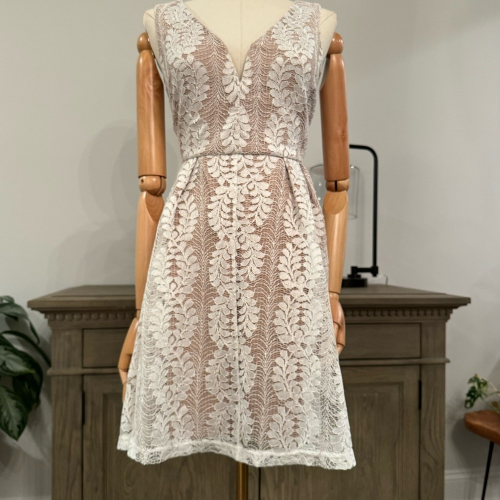 Lulu’s All of My Heart White Lace Skater Dress | Size Medium - Picture 4 of 12